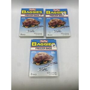 Vintage Hefty Baggies Freezer Bags 20 Bags 11"‎ X 14" New Old Stock